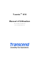 Transcend Tsonic 610 1GB Manuel D'utilisation