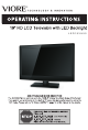 Viore LED19VH50 Operating Instructions Manual