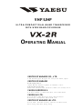 Yaesu VX-2R Operating Manual