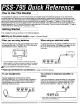 Yamaha PSS-795 Quick Reference
