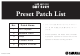 Yamaha BBT 500H Preset Patch List
