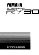 Yamaha RY-30 Operating Manual