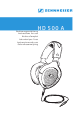 SENNHEISER HD 500 A Instructions For Use Manual