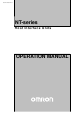 OMRON NT - 10-1993 Operation Manual