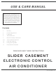 Frigidaire FAK104R1V - 10,000 BTU Slider Use And Care Manual