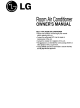 LG Room air conditioner Owner's Manual
