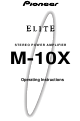 Pioneer Elite M-10X Operating Instructions Manual