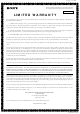 Sony CMT-A70 - Personal Component System Limited Warranty