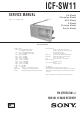 Sony SW11 - ICF Portable Radio Service Manual