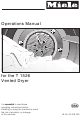 MIELE T 1526 VENT ED DRYER Operation Manual