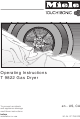 MIELE T 9822 VENT ED DRYER Operating Instructions Manual