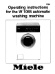MIELE W 1065 WASHING MACHINE Operating Manual