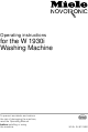 MIELE W 1930I WASHING MACHINE Operating Instructions Manual