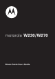 MOTOROLA W270 - MUSIC GUIDE Quick Start Manual