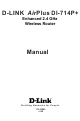 D-link DI-714P - AirPlus Wireless Router Manual