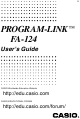 CASIO Program-Link FA-124 User Manual