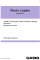 CASIO PHOTO LOADER - VER.2.3 FOR WINDOWS Instruction Manual