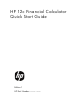 HP 12C#ABA - 12C Financial Calculator Quick Start Manual