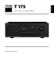 NAD T175 HD Owner's Manual