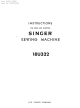 SINGER 18U322 Instructions For Using And Adjusting