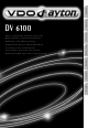 VDO DV 6100 Installation And Owner's Manual