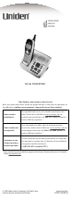 Uniden EXAI8580 - EXAI 8580 Cordless Phone Manual D'utilisation