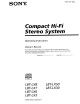 Sony LBT-LX50 - Compact Hi-fi Stereo System Operating Instructions Manual