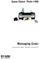 Epson 1400 - Stylus Photo Color Inkjet Printer Color Manual
