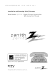 Zenith DTT901 Installation And Operating Manual