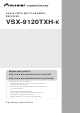 Pioneer VSX9120TXHK - 770w 7.1 Channel Dolby Truehd Operating Instructions Manual