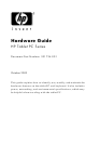 HP TC1000 - Tablet PC - Crusoe TM5800 1 GHz Hardware Manual