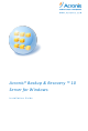 ACRONIS Backup & Recovery 10 Server for Windows Installation Manual
