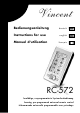 VINCENT RCA-572 Instructions For Use Manual