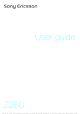Sony Ericsson Z250 User Manual