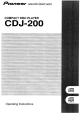 Pioneer CDJ 200 - Pro Cd/Mp3 Player Operating Instructions Manual