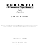 KURZWEIL MARK 2 Owner's Manual