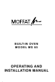 MOFFAT MS65B* Operating And Installation Manual