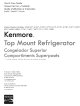 Kenmore 6580 - 18.2 cu. Ft. Top Freezer Refrigerator Use And Care Manual
