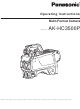 Panasonic AKHC3500 - MULTI FORMAT CAMERA Operating Instructions Manual
