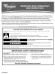 Whirlpool WMH1162XVD - 1.6 cu. ft. Microwave-Range Hood Combination User Instructions