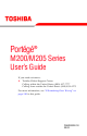 Toshiba M205-S810 - Portege - Pentium M 1.5 GHz User Manual