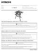 Hitachi C10RA3 - 10 Inch Portable Table Saw Instruction Manual