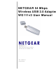 Netgear WG111v3 - 54 Mbps Wireless USB 2.0 Adapter User Manual