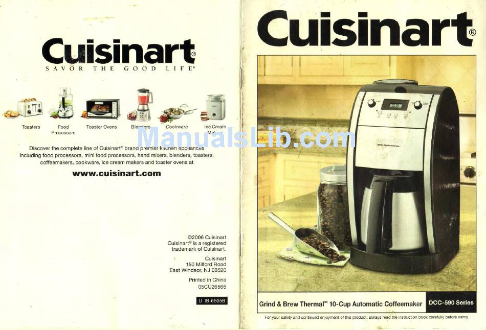 CUISINART DCC 590 GRIND AND BREW THERMAL AUTOMATIC PROGRAMMABLE