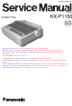 Panasonic KX-P1150 - KX-P 1150 B/W Dot-matrix Printer Service Manual