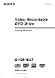 Sony VRD-VC20 Operating Instructions Manual