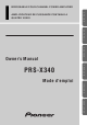 Pioneer PRS-X340 Owner's Manual