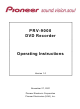 Pioneer PRV-9000 Operating Instructions Manual