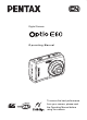 Pentax MG2E60-BLK - Optio E60 10.1MP Digital Camera Operating Manual