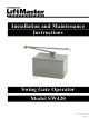 Chamberlain LiftMaster Professional SW420 Installation And Maintenance Instructions Manual